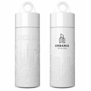 Barcelona blanca 1 color BOTELLA AGUA CITY BARCELONA 50CL - IMPRESIÓN DIRECTA 1 COLOR