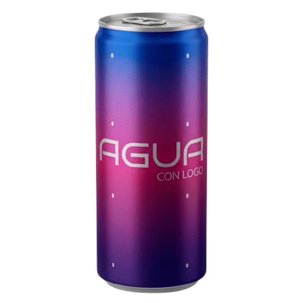 LATA AGUA 2% GAS DE ALUMINIO 25CL - IMPRESION DIRECTA TODO COLOR MATE